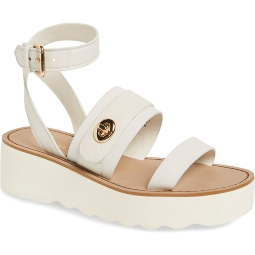 Coach Platt Womens Leather Ankle Strap Platform sandals